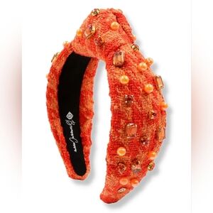 NWT Brianna Cannon Orange Tweed Jeweled Headband